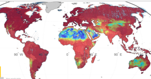 World Map Overlay: Cancer Incidence and Earth Emissivity