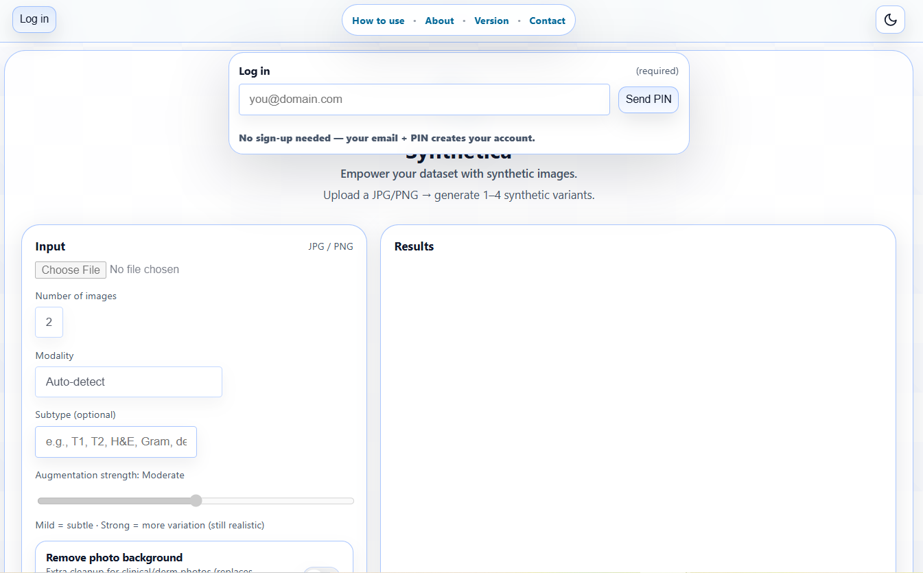 Step 1 — Login with email and PIN